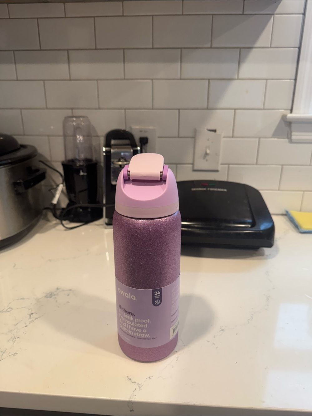 Owala FreeSip Pink Glitter Insulated Water Bottle - Picture 2 of 2